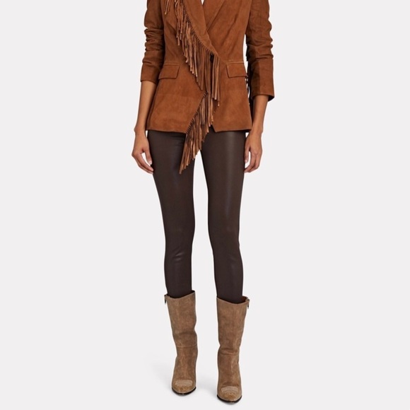 L'AGENCE Margot Skinny High Rise Jeans, Cocoa Coated - Picture 2 of 10